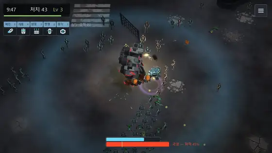 CRUSH LOAD screenshot: the mech fighting the infected horde